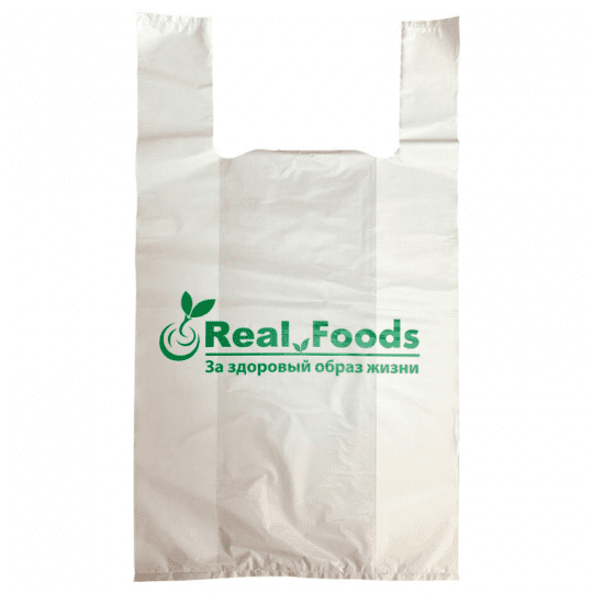 Пакет майка с логотипом под заказ «Real Foods»