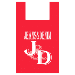Пакет майка с логотипом «Jeans and DENIM» 42*70